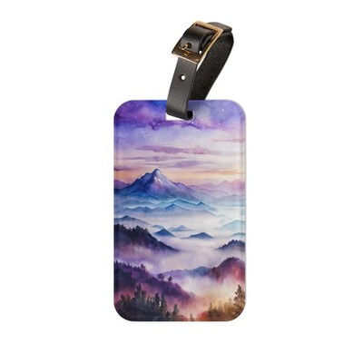 Purple Mountains - Acrylic Luggage Tag - Travel Accessory - Globetrotter Gift