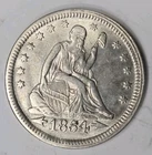 1854 w/ Arrows Seated Liberty Quarter AU Details Smoothed