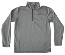North Face Pullover Tech Sweatshirt Micro-Fleece Lined Mens Sz L Gray - 1/4 Zip