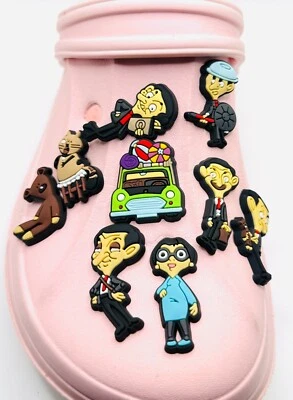 Mr Bean Charms Fits Crocs SET OF 9 Shoe Clog Charms Real UK Seller 🇬🇧
