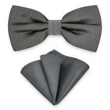 Men Bowtie and Handkerchief Set Unisex Design Bow Tie and Pocket Square For B...