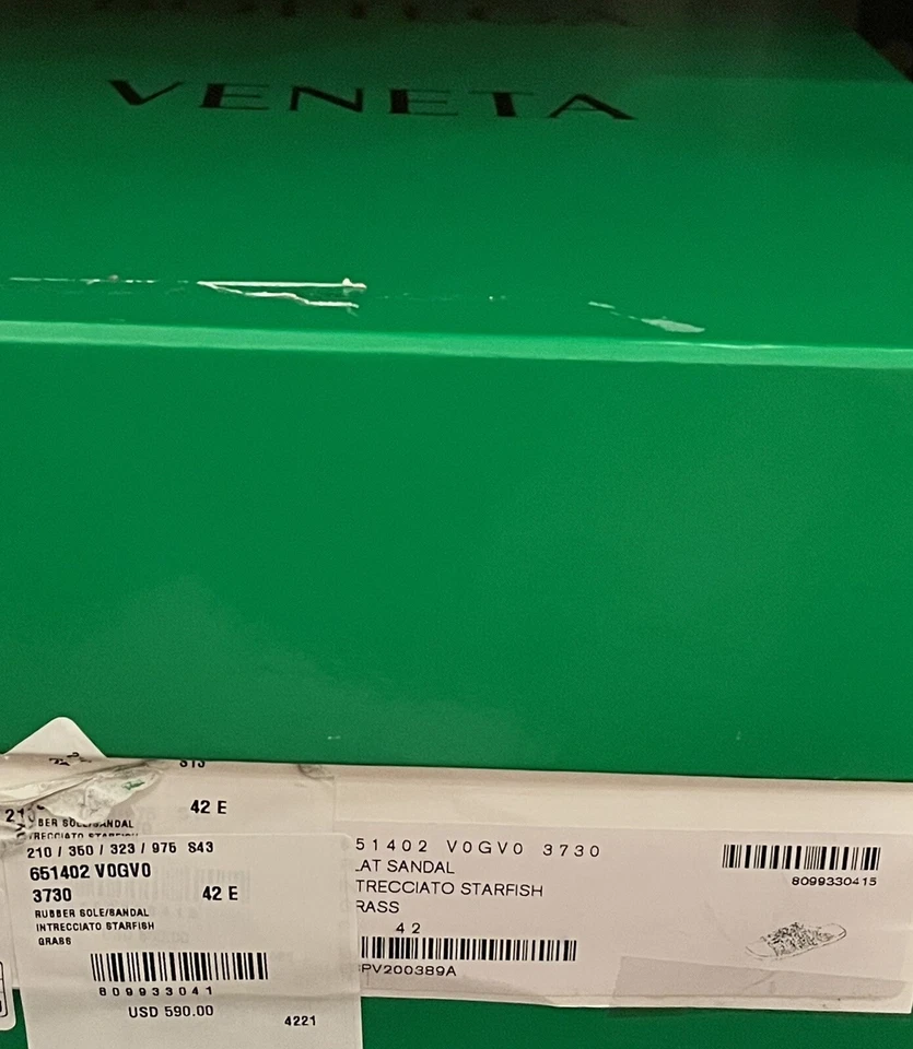 Sandalias para hombre BOTTEGA VENETA 651402 Intrecciato estrella de mar hierba talla 11,5 Foto 4 de 4