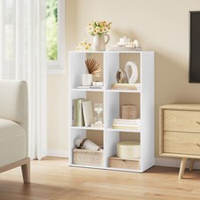 Bücherregal Holz Bücherschrank Standregal Büroregal Regal 6 Würfeln 60x89,5x29cm