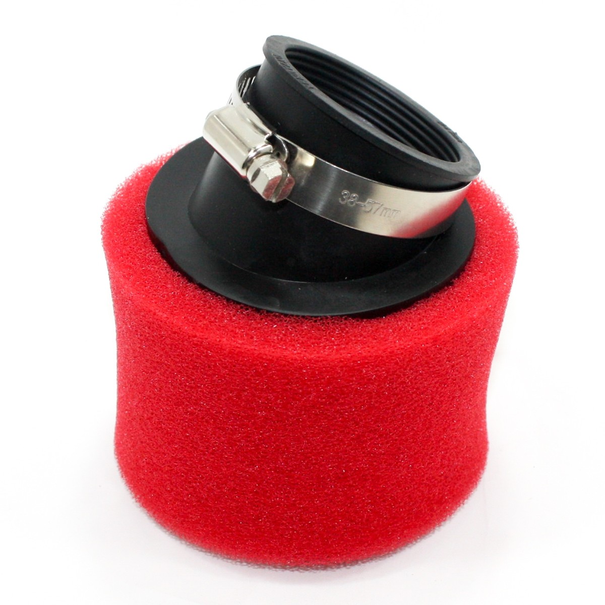 RED 48mm Bent Angled Foam Air Filter Pod PIT PRO Trail Quad Dirt Bike - Foto 2