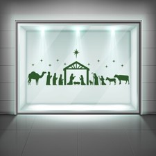 Large Nativity Scene Christmas Window Sticker WS-71449