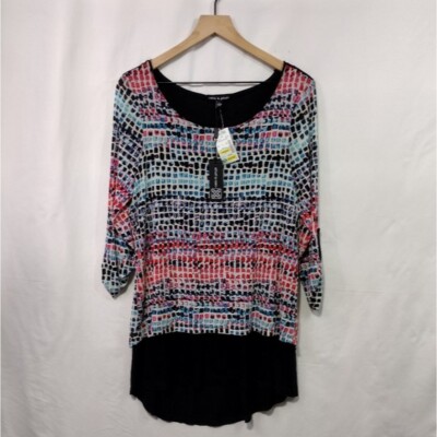NEW Cable & Gauge Layered Retro Top Women's L Multicolor 90s Disco Rockabilly