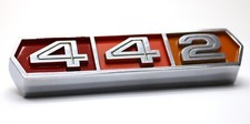 New 442 Grille Emblem For 1966 Olds Cutlass Tri-color Grill Badge Usa-made New 442 Grille Emblem For 1966 Olds Cutlass Tri-color Grill Badge Usa-made