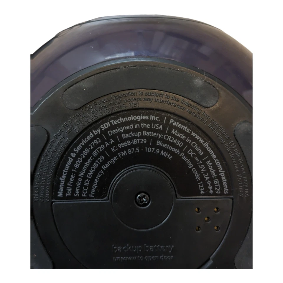 Altavoz Bluetooth iHome IBT29 Cambio de Color Doble Reloj Despertador Radio Foto 4 de 4