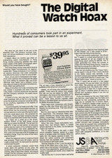 1979 Vintage Print Ad JS&A The Digital Watch Hoax Full Function Chrono Alarm