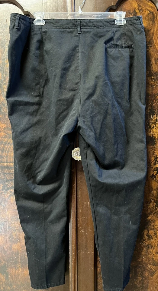 Pantalones de trabajo informales plisados chinos Cabin Creek para mujer talla 28W negros 100 % algodón 42x29 Foto 2 de 4