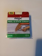 Magic Peel  Stick Caulk Tub  Floor WHITE 1-1/4" x 5' Bathtub Shower Water Seal