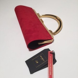 red suede evening bag