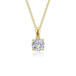 Authentic BRAND Lafonn Yellow Gold Plated 1.5CTW 4-Prong Solitaire Necklace N0307CLG20