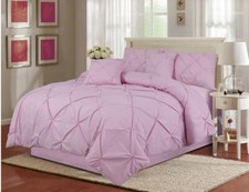 PINTUCK DUVET SET TOP NOTCH QUILT COVER SINGLE DOUBLE SUPER KING SIZE BEDDING