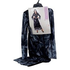 Misty Spirit Women Halloween Costume Dress Black W/ Gray Smokey Design S 4-6 New