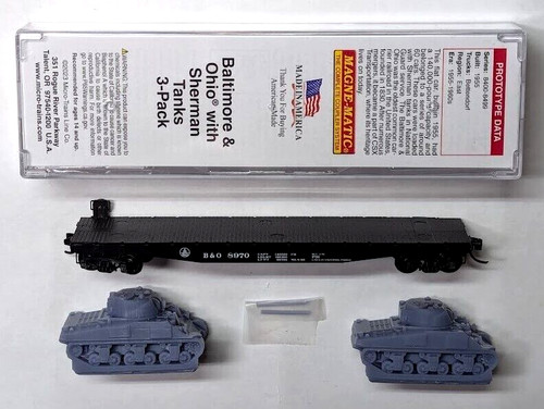 MTL Micro-Trains 04553680 45680 Baltimore & Ohio B&O 8970 coche plano con tanques | Zustand: New