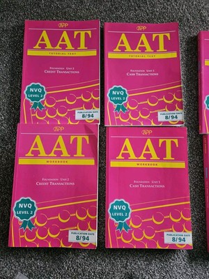AAT NVQ level 2 books  - 1994/1995.  7  Books In Total - Pre Owned