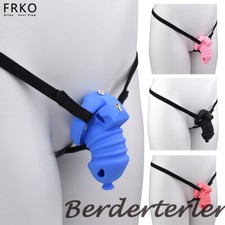 Male Short Chastity Cage Silicone 4 Size Ring Chastity Belt Anti-Escape Training
