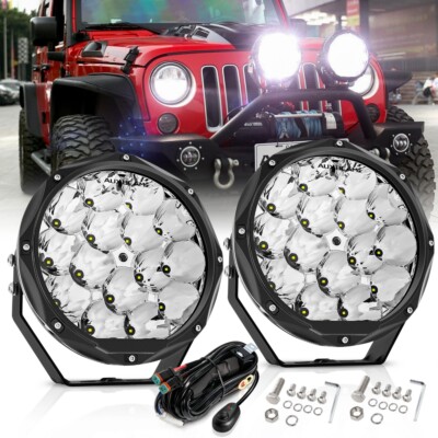 2x AUXBEAM 9''INCH LED Pods Work Fog Lights White 800W Offroad ATV UTV Trucks SUV