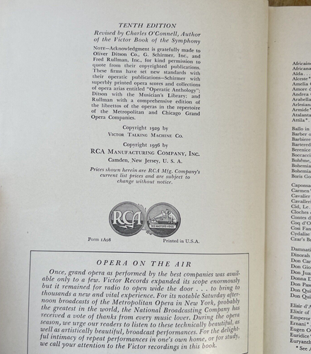 The Victor Book of The Opera Vintage Music Theater Performing Arts HC/1936 RARE! - Picture 3 of 13