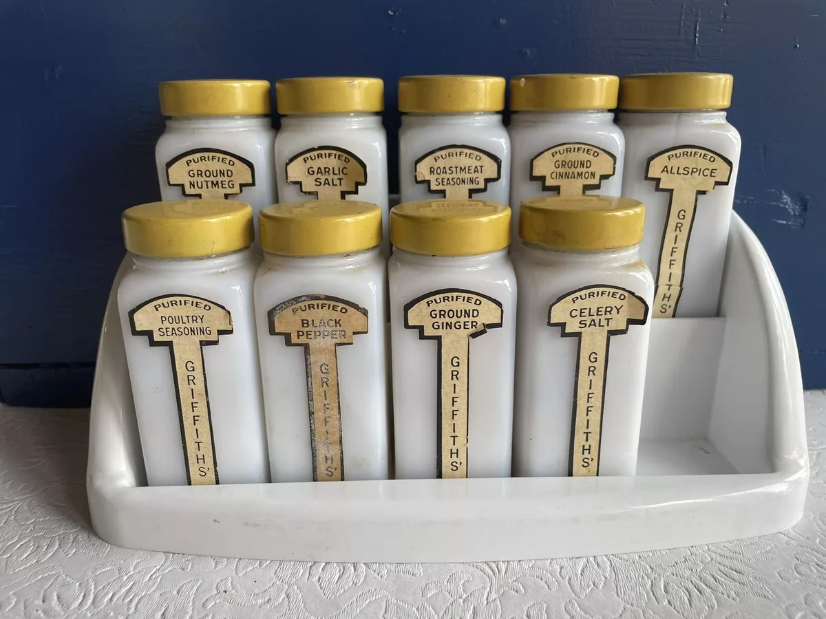 Griffith's milk glass spice jars new arrivals