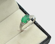 Natural Zambian Emerald Gemstone 925 Sterling Silver May Birthstone Wedding Ring