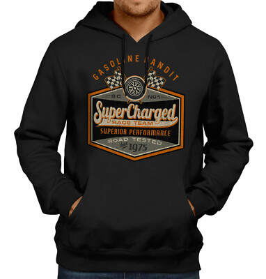  Biker HOODIE Kapuze Pullover GASOLINE BANDIT Super Charged tested 1975 S - 4XL