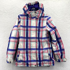 Empyre Ski Jacket Small Womens White Purple Pink Plaid 3 In 1 Coat Preppy Snow