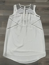 Silence Plus Noice Women's Size M - Sheer Cutout White Mini Dress