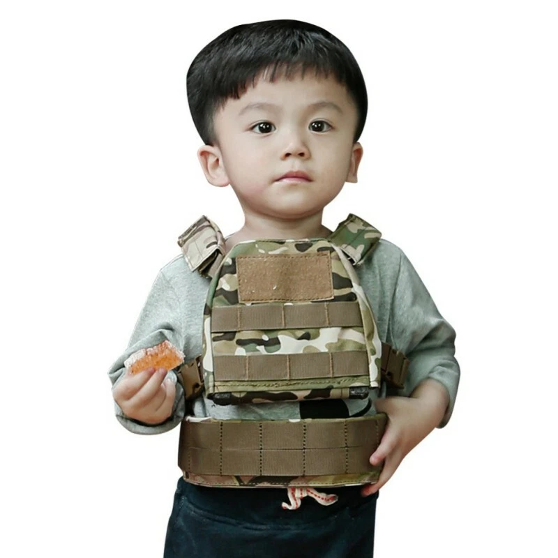 Children Kids Military Molle Plate Carrier Combat Vest with Patrol Belt - Image 3 of 4