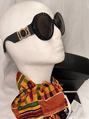 VERSACE SUNGLASSES ROUND HAVANA BROWN OVERSIZED UNISEX NEW +  display picture 1