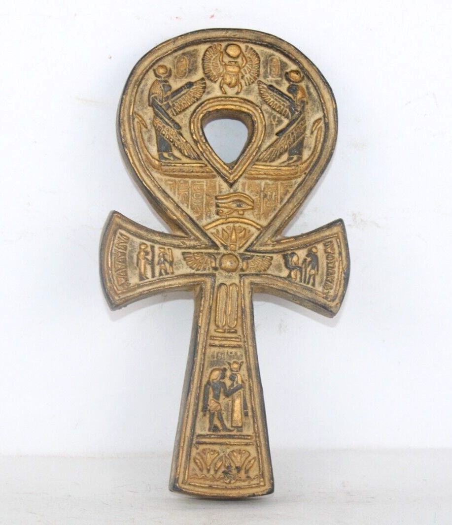 Bronze Finished Ancient Egyptian Ankh Symbol Wall Hanging Egyptian