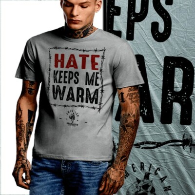 Special Forces T-Shirt Infantry Ranger Hate keeps me warm XL Charcoal Gray Tee
