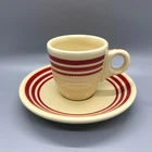 Fiesta Retro Red Stripe Demitasse Cup and Saucer Set in Ivory | HLCCA Excl. Demi