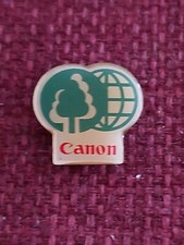 E/Vintage Canon Pin Tree & Globe Graphics Green & Gold Tone