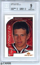 Dany Heatley RC BGS 9+: 2000-01 Upper Deck MVP Rookie Card #211. rookie card picture