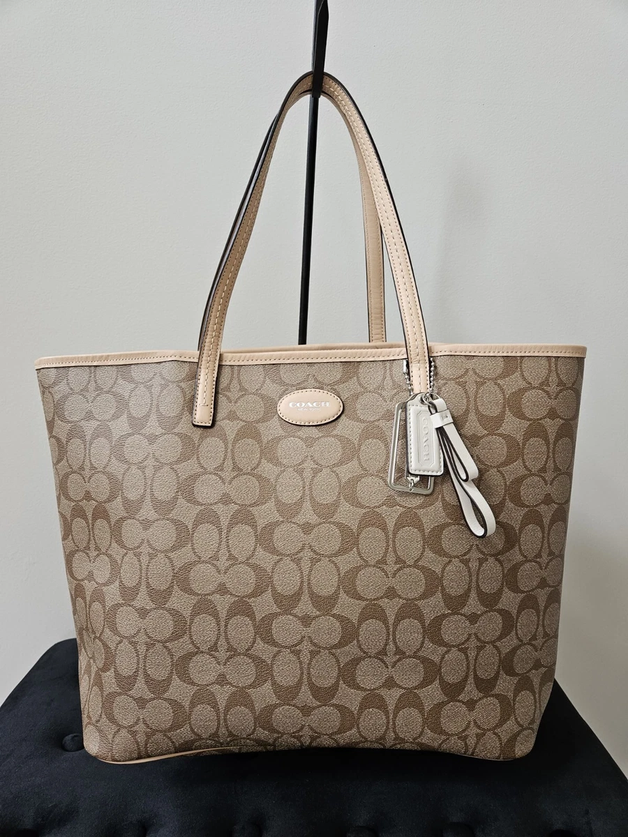 Coach Beige/Brown Signature Canvas and Leather City Tote Coach