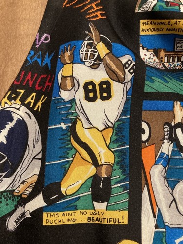Vintage Custom Made 70s Comic Strip Fabric Novelty Football Sports Vest Sz Small - Picture 9 of 22