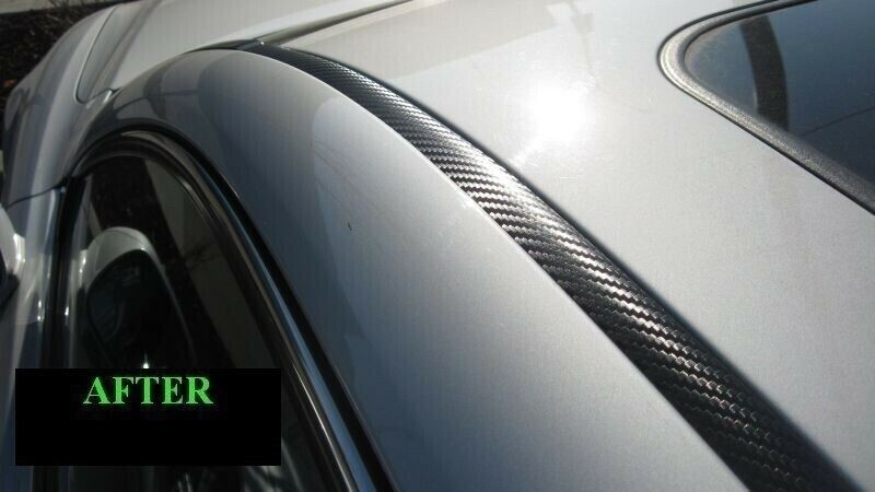 FITS MASERATI BLACK CARBON FIBER 40FT ROLL TRIM MOLDING ROOF DOOR SIDE BODY CAR
