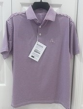 NWT Rhoback The Spacious Skies Heather Stripe Short Sleeve Polo Shirt USA Small