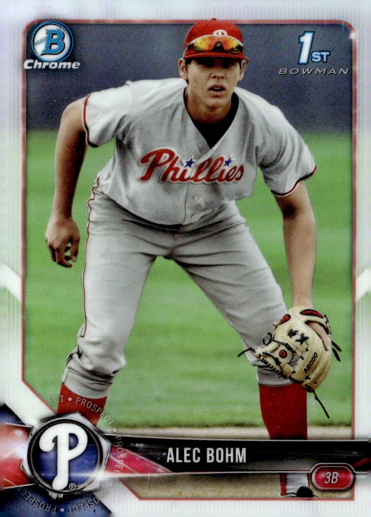 ALEC BOHM 2018 BOWMAN CHROME DRAFT REFRACTOR 1ST BOWMAN RC PHILLIES QQ