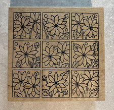 Magenta Flower Background Rubber Stamp