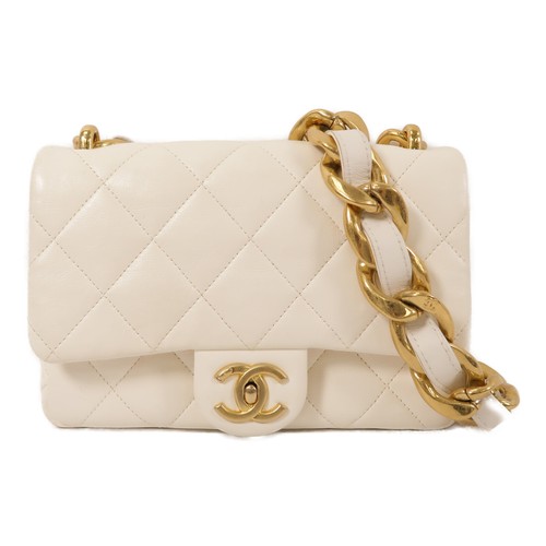 CHANEL CC GHW 23P Small Chunky Chain Flap Shoulder Bag AS3214 Lambskin Leather