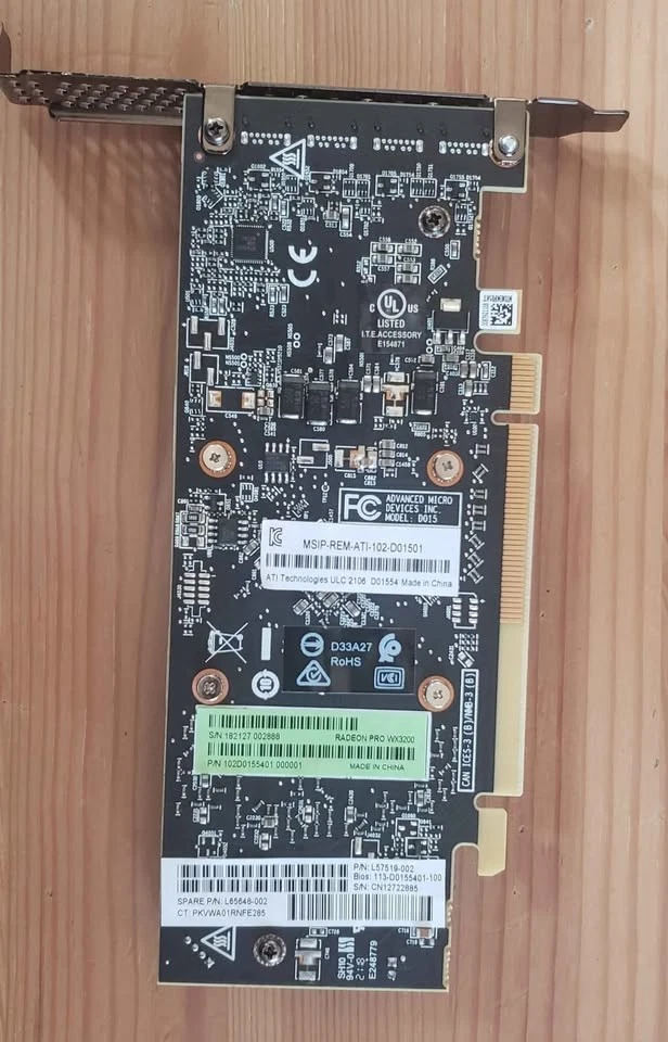 AMD Radeon Pro WX 3200 4GB GDDR5 Professional Graphics Card - 0VTR4J WX3200 - Image 2 of 4