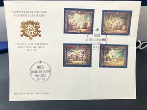 1979 Malta FDC of set of tapestry stamps on large envelope