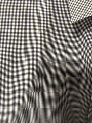 JosABanks Executive Collection navy/white cotton gingham dress shirt 17.5 35NWOT - Picture 2 of 6