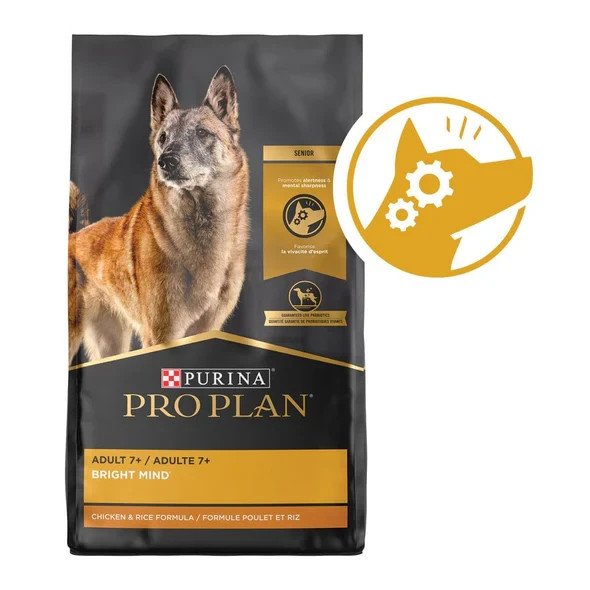 Purina Pro Plan Bright Mind Adult 7+ Chicken & Rice Formula Dry Dog Food, 5 lb