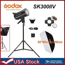 Godox SK300II-V Studio Flash Strobe Light,barnddor,60 90cm softbox,2m Tripod Kit
