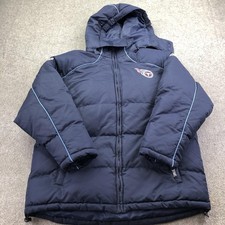 Vintage Tennessee Titans Jacket Boys XL Blue NFL Reebok On Field Hooded Puffer