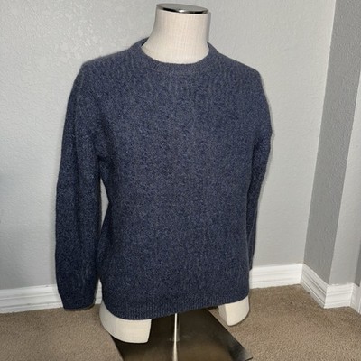Davis & Squire Knit Sweater Men's S 2 Ply Cashmere Blue Long Sleeve Crew Neck